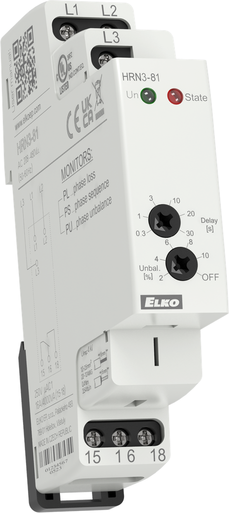 [8882] HRN3-81 - Voltage monitoring relays in 3P with fixed levels