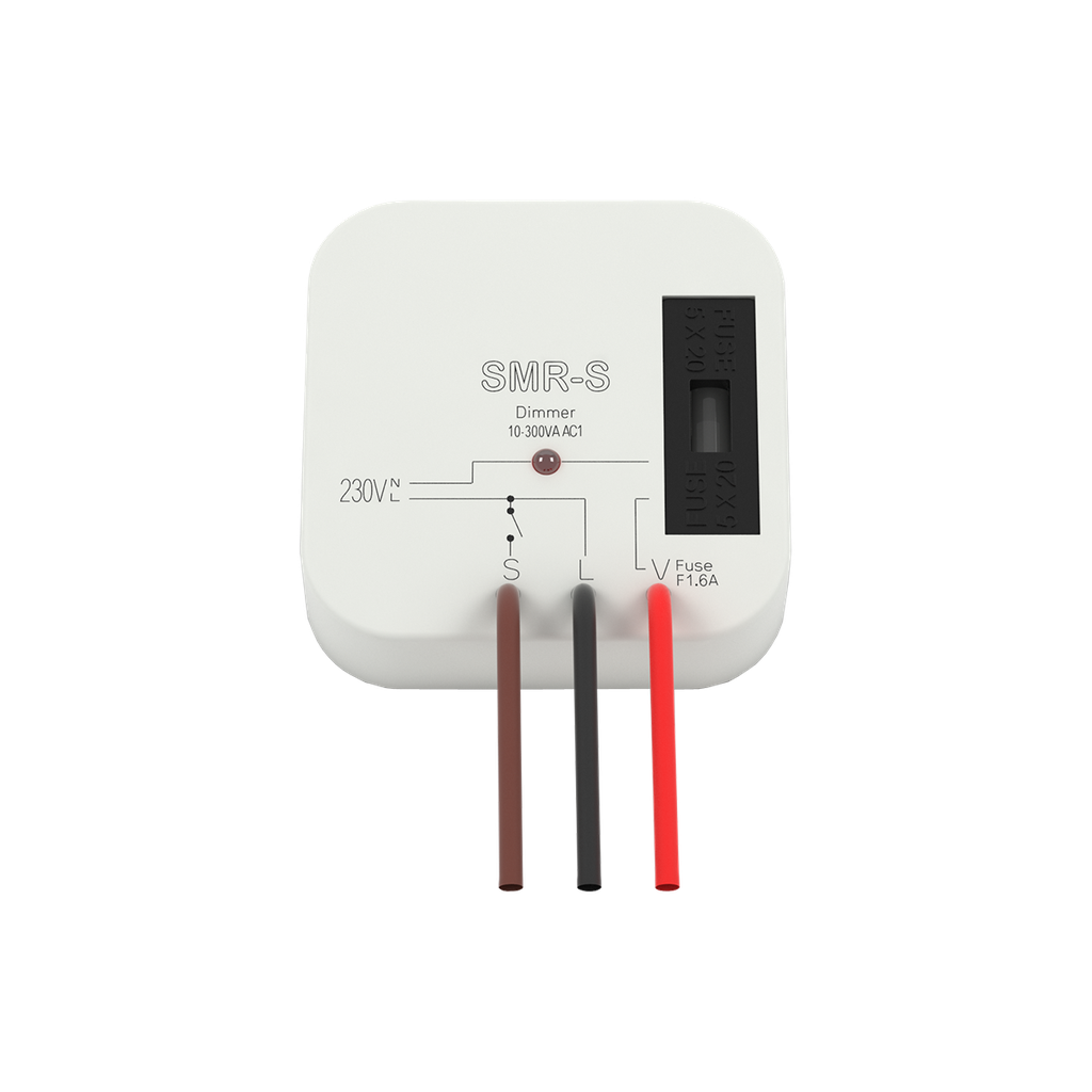 [2351] SMR-S/230V - RL dimmer under switch, 3-wire connection (works without NEUTRAL), triac output
