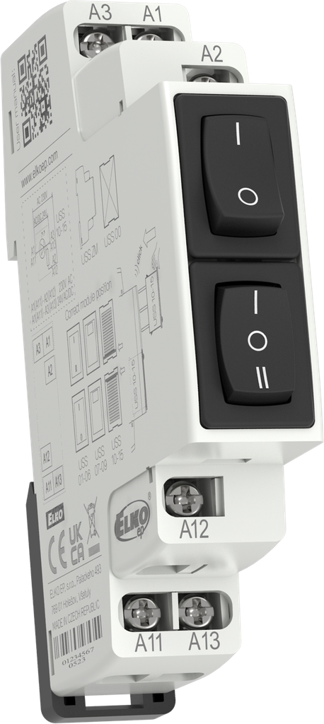 [2466] USS-05 - Switching button with central position (6 A/250 V AC)