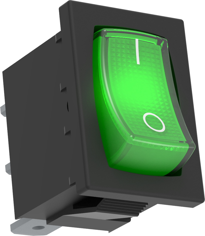 [2472] USS-08 (green) - Lighted switch/green