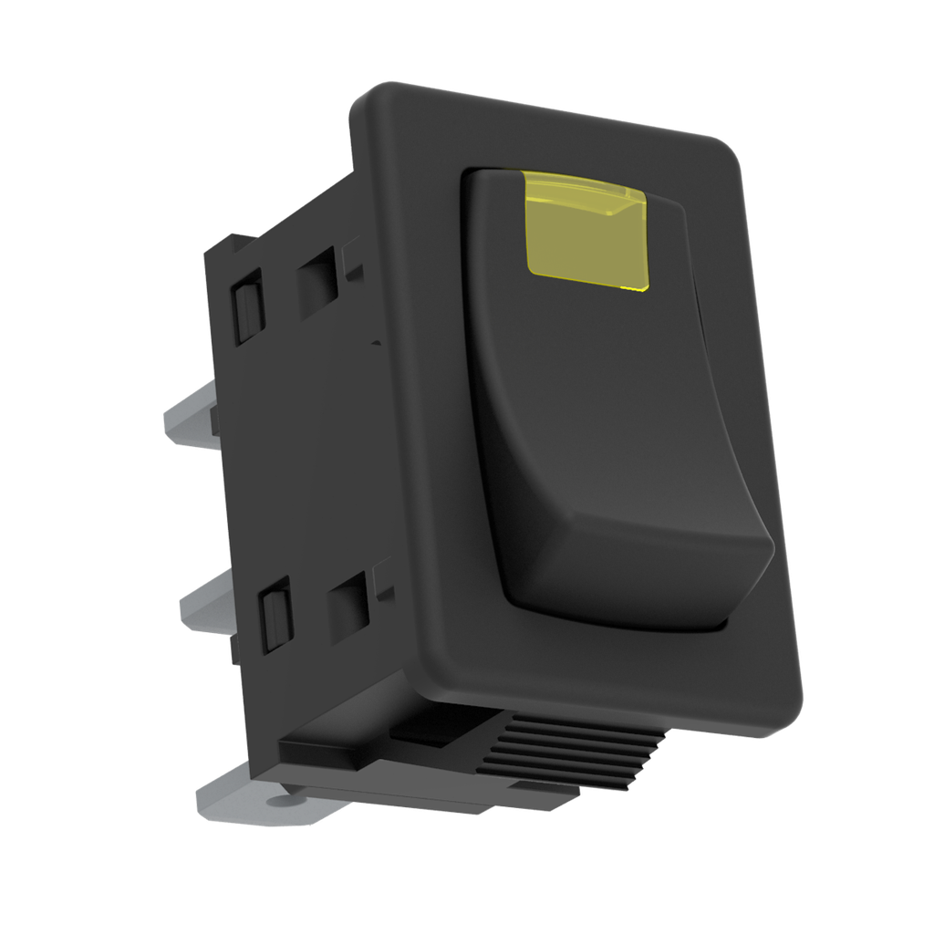 [2470] USS-09 (yellow) - Switch with glow tube - yellow (6A / 250V AC)