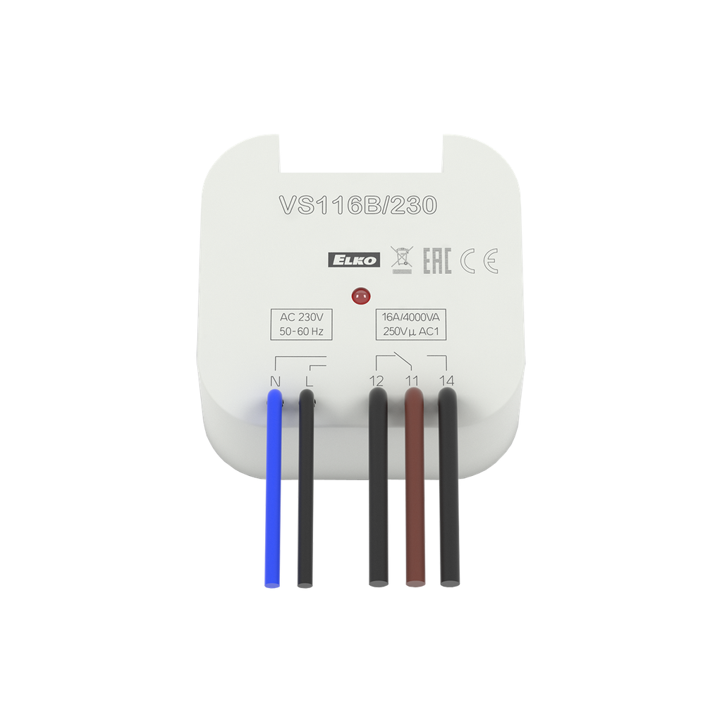 [4754] VS116B/230 - Power relay 1x16A, AC 230V and AC/DC 24V