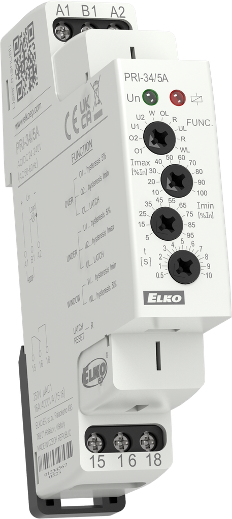 [8282] PRI-34/2A - Multifunction current monitoring relay in 1P - AC