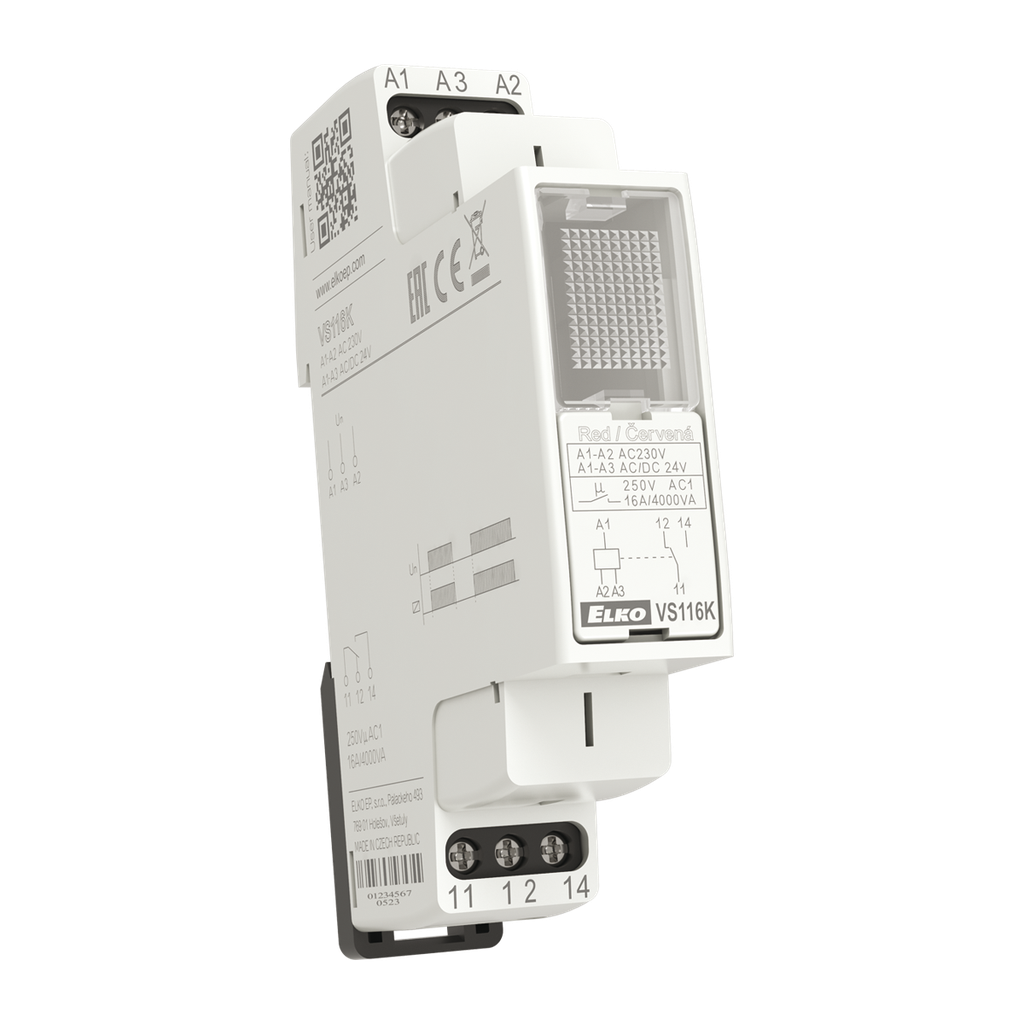[2261] VS116K/green - Power relay 1x16A, AC 230V and AC/DC 24V