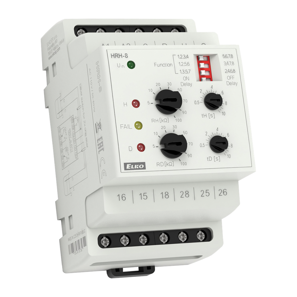 [5542] HRH-8/230V - Multifunction level switch for monitoring 1 or 2 levels